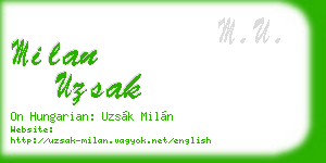 milan uzsak business card